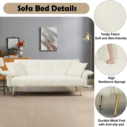 70.1 Inches Futon Sofa Bed — Convertible Double Sofa Bed — photo 5