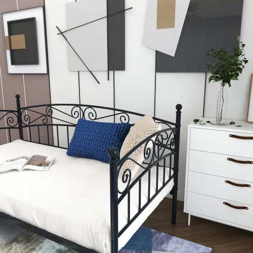 Metal Daybed Frame Multifunctional Mattress Foundation Bed Sofa — photo 3