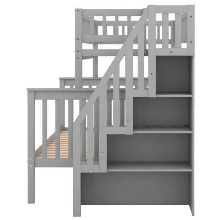 Twin Over Full Stairway Bunk Bed with Storage — photo 2