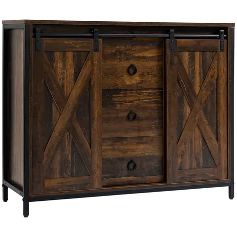 Buffet Cabinet Kitchen Sideboard with Sliding Barn Doors