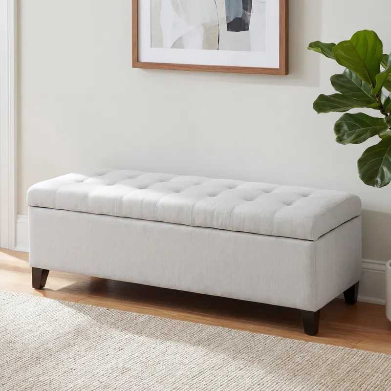 Upholstered Storage Ottoman Bench