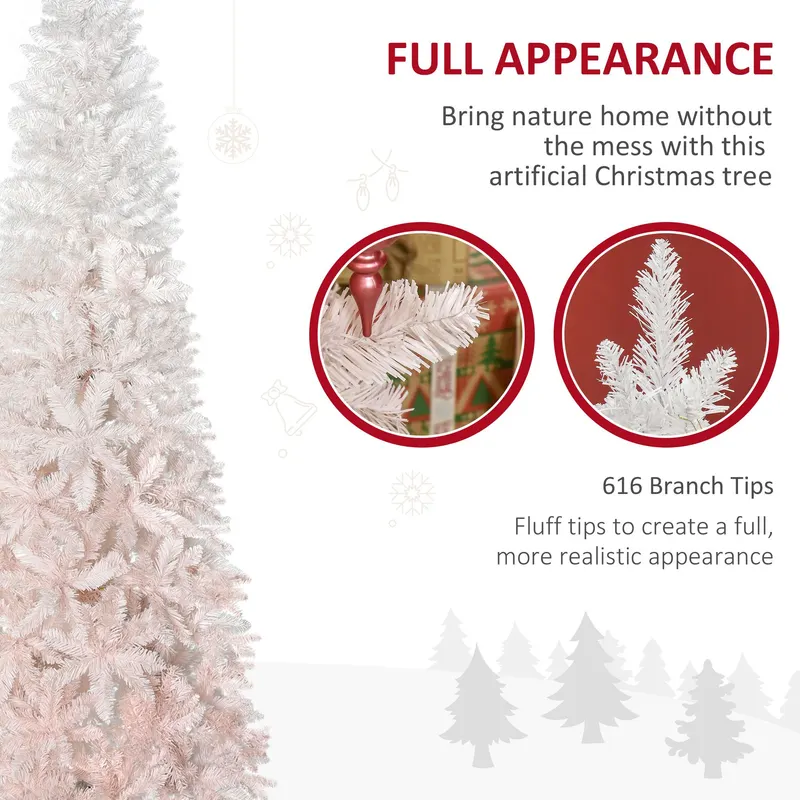 7ft Pencil Artificial Christmas Tree with Pine Realistic — photo 6
