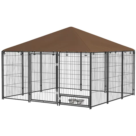 Outside Dog Kennel — 6.9 X 4.6 X 5 Puppy Play Pen with Canopy