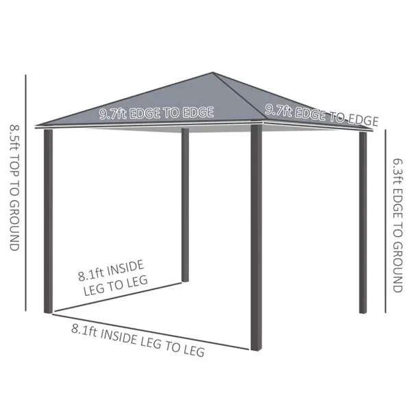10ft X 10ft Patio Gazebo-Black-AS β photo 3