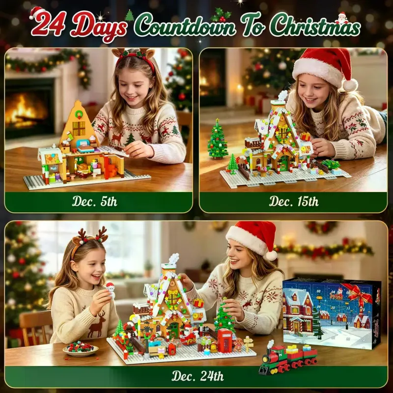 1642-Piece Mini Gingerbread House Advent Calendar — photo 6
