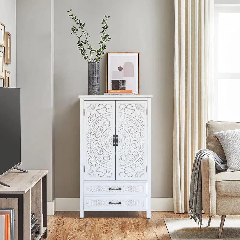 27 Accent Tall Tower White Storage Cabinet — photo 3