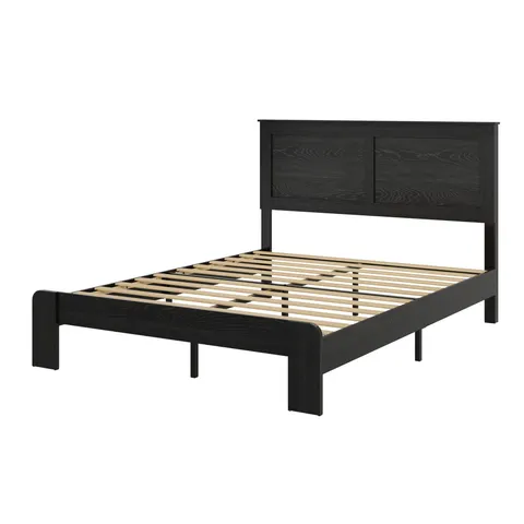 Queen Wood Platform Bed Frame with Underbed Storage