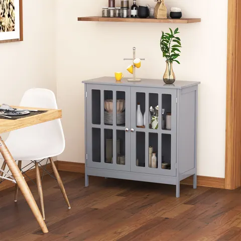 Contemporary Storage Cabinet — Cupboard Buffet Credenza with 2