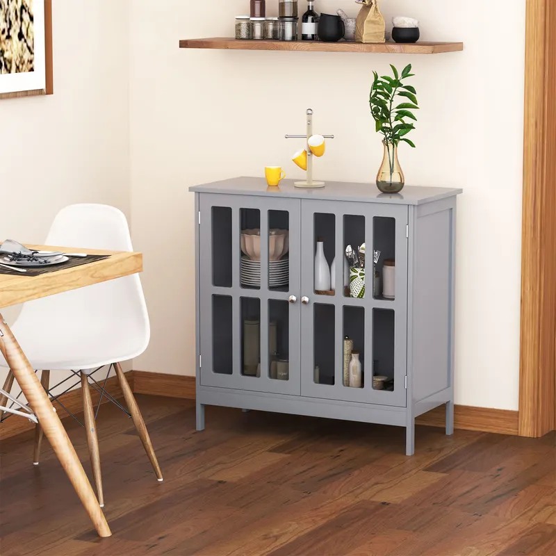 Contemporary Storage Cabinet — Cupboard Buffet Credenza with 2