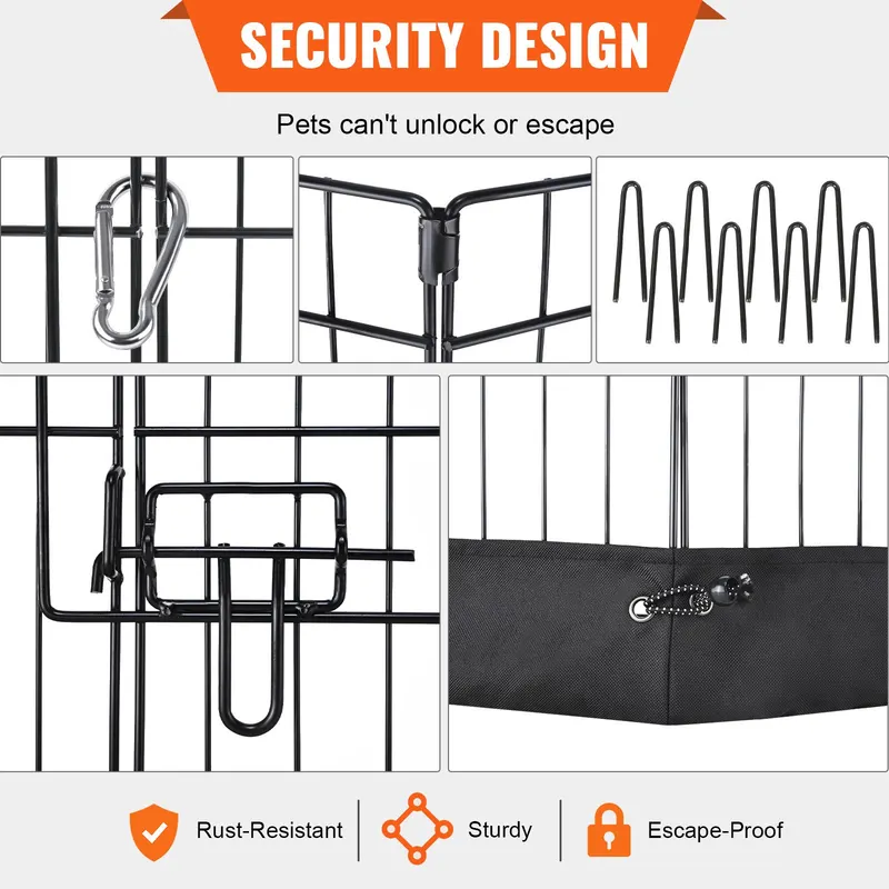 Dog Playpen — 8 Panels Foldable Metal Dog Exercise Pen — photo 3