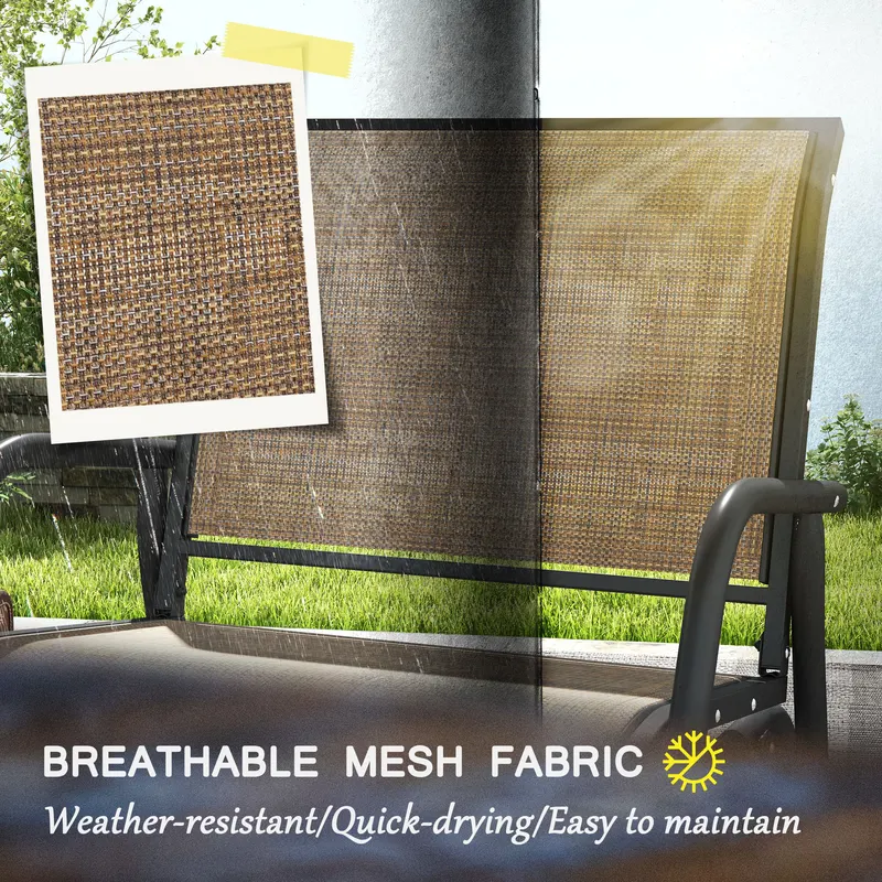 2 Pieces Outdoor Glider Chair — Steel Swing Chai with Curved — photo 7