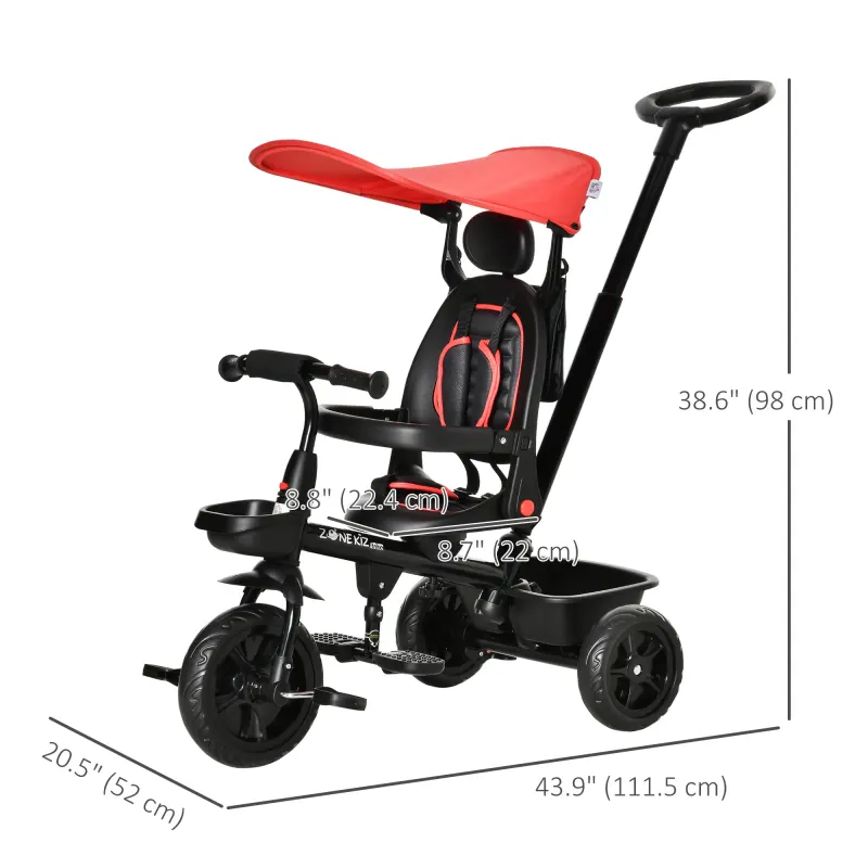 Kids Tricycle 4 in 1 Trike with Reversible Angle Adjustable Seat β photo 4