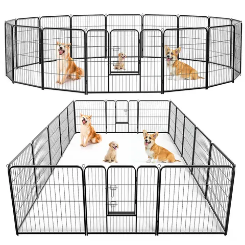 Dog Playpen Indoor Fence Height Metal Exercise Pen with Door
