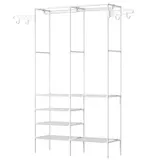 Metal Garment Rack Shoe Clothing Organizer Shelves Freestanding — photo 3
