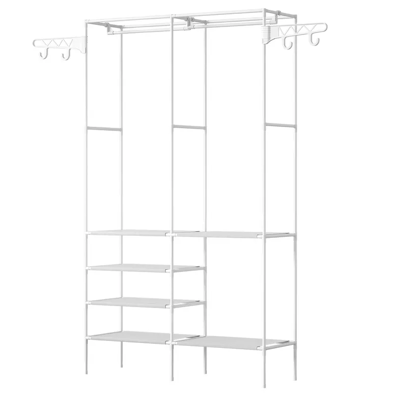 Metal Garment Rack Shoe Clothing Organizer Shelves Freestanding — photo 3