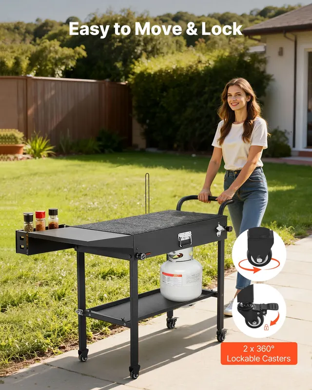 Outdoor Grill Cart — 31.0 X 17.0 Inch Tabletop Size Grilling