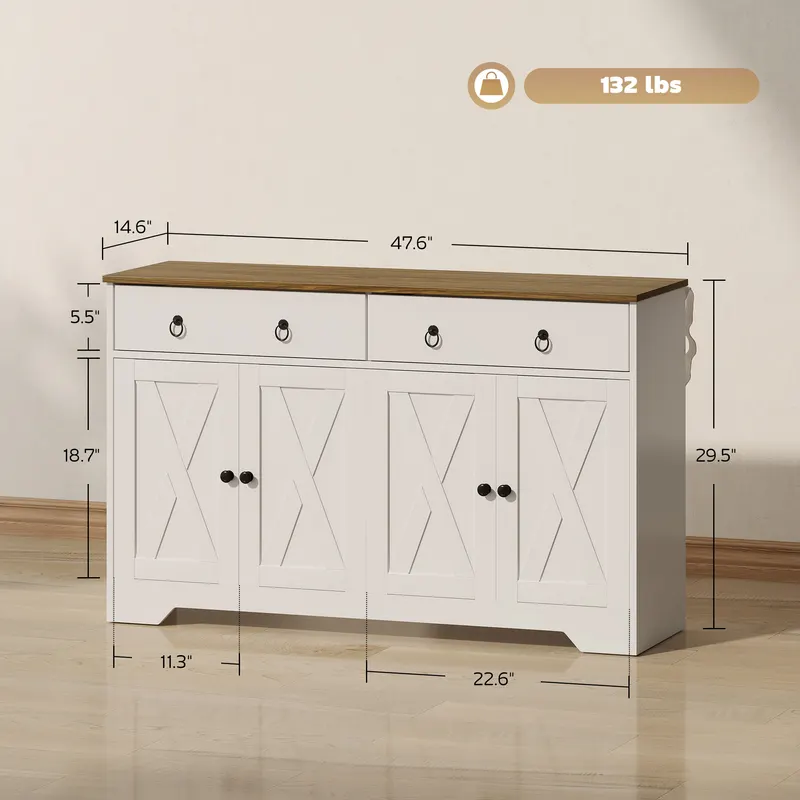 Kitchen Storage Sideboard β Farmhouse Buffet Cabinet with Barn β photo 3