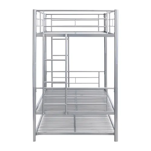 METAL BUNK BED WITH TRUNDLE SILVER β photo 2