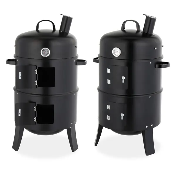 Cm — Black Cylindrical Smoker with Chimney — photo 6