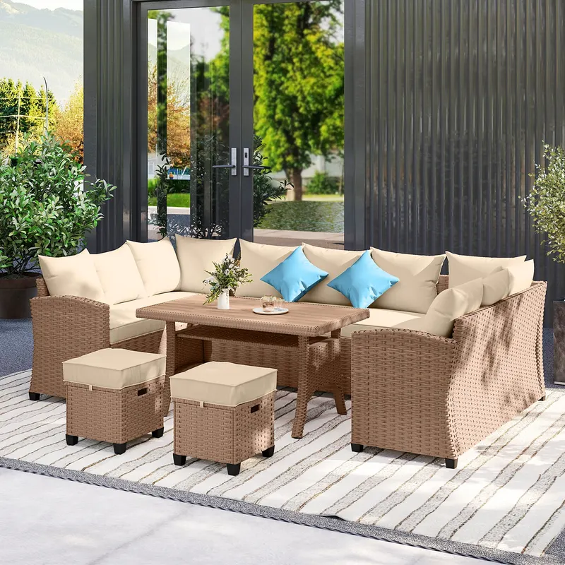 6 Piece Patio Furniture Set — PE Wicker Outdoor Furniture — photo 8