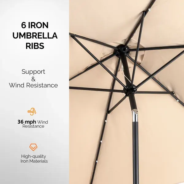 9ft Solar Patio Umbrella with LED Lights — photo 5