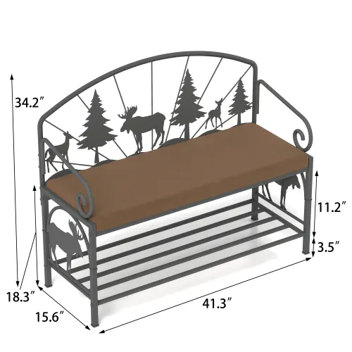 Shoe Rack Bench for Entryway — Industrial Bench Rustic Shoe Rack — photo 4