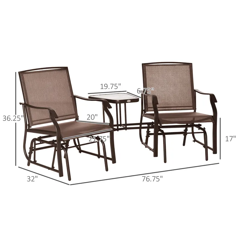 Outdoor Glider Chairs with Coffee Table — photo 4
