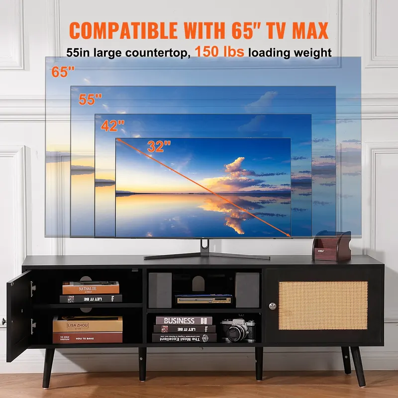 Rattan TV Stand for 65 Inch TV — photo 5