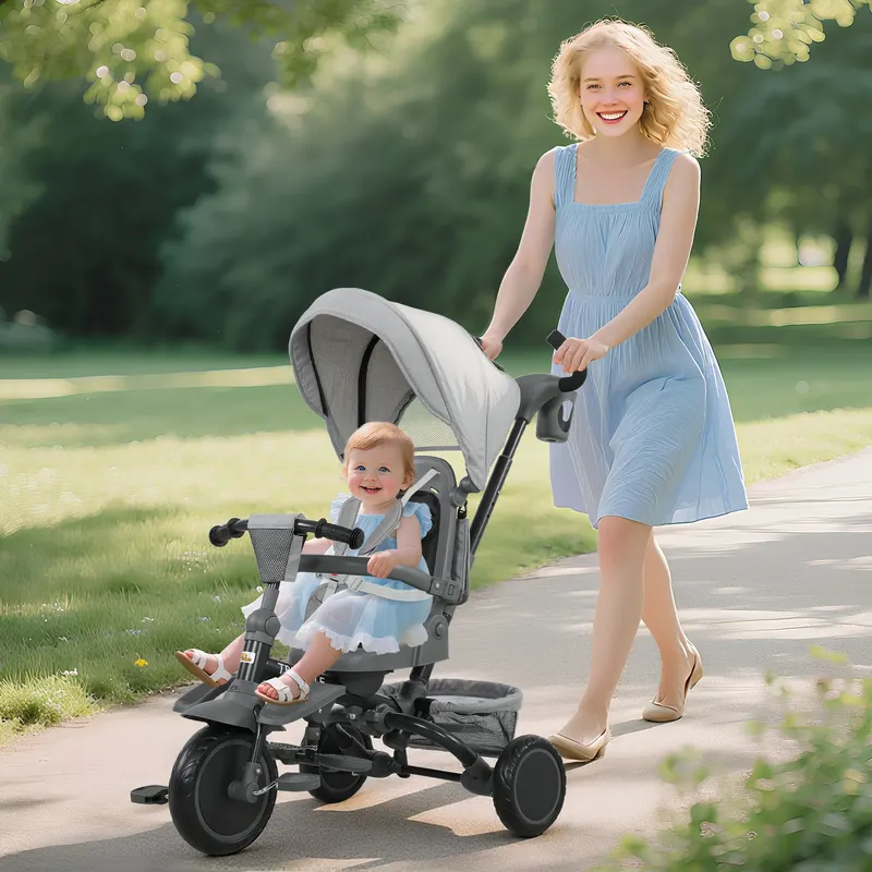 6 in 1 Kids Tricycle with Adjustable Push Handle β photo 4