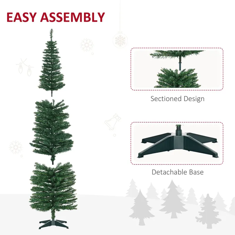 7' PVC Slim Pencil Artificial Christmas Tree 390 Branch Tips — photo 4
