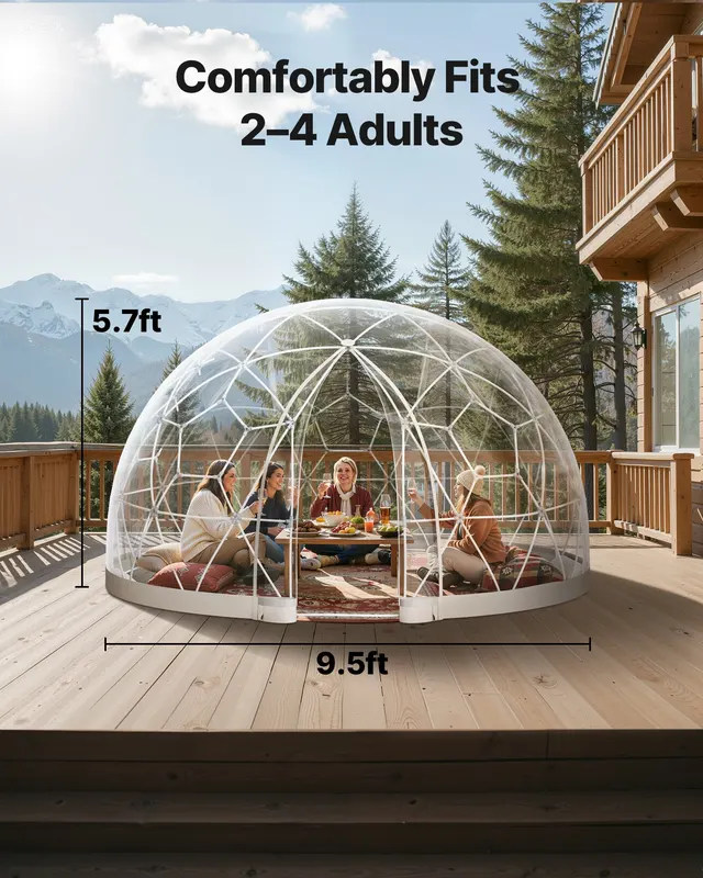 Garden Dome Igloo — 9.5 X 5.7 Ft Outdoor Clear Bubble Tent — photo 3