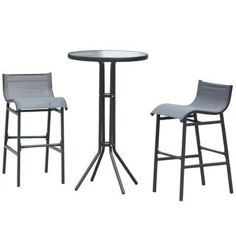 3 Piece Bar Height Outdoor Bistro Set for 2
