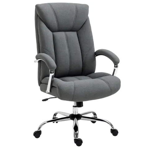High Back Swivel Home Office Chair Task Ergonomic Linen Fabric