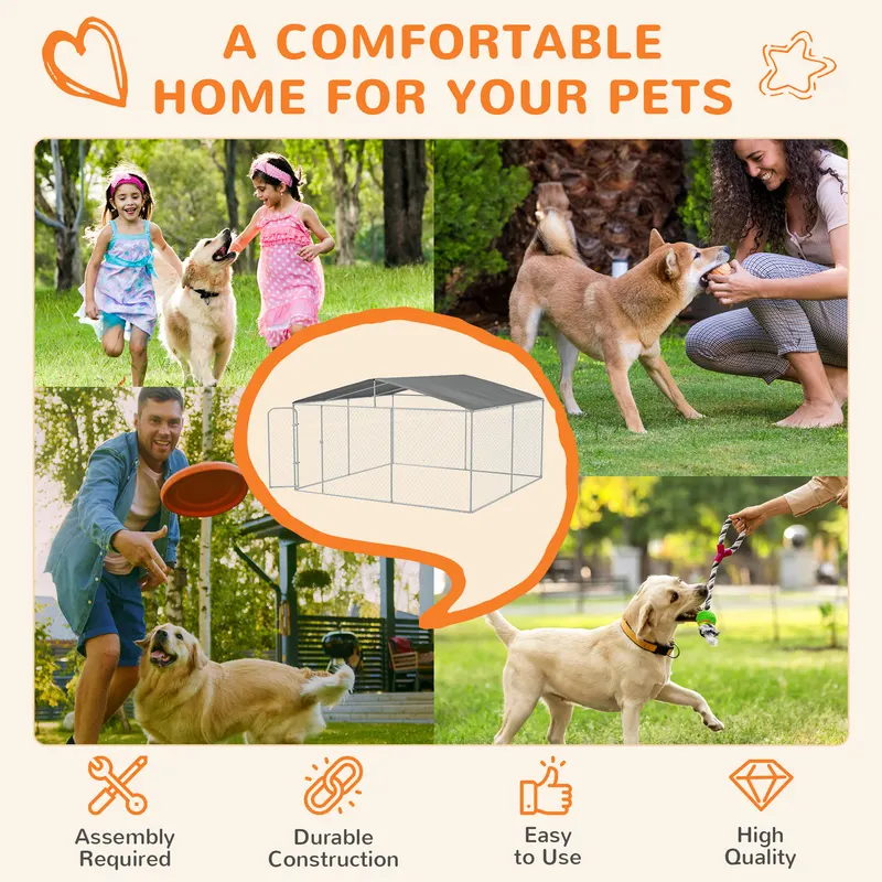 Dog Kennel Outdoor Dog Run w/ Canopy — photo 6
