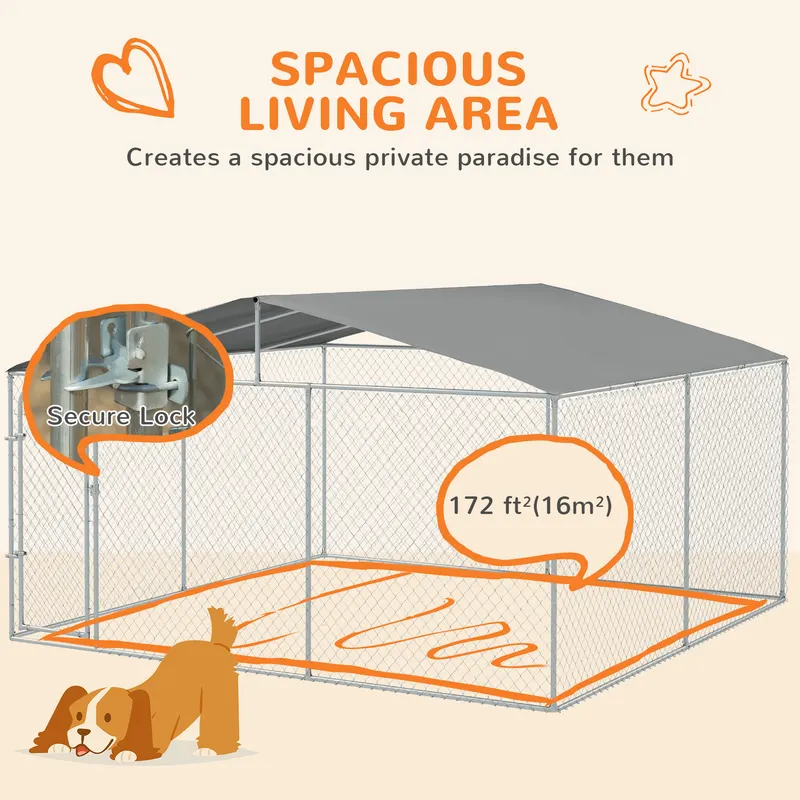 Dog Kennel Outdoor Dog Run w/ Canopy — photo 4