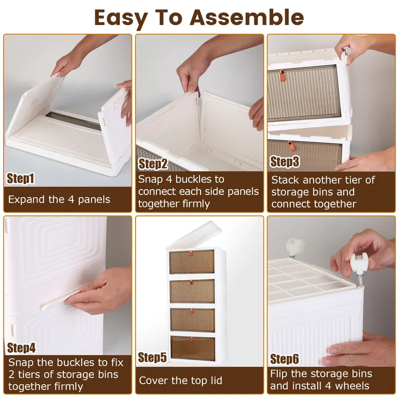 4Pc Foldable Storage Bins with Lid for Home Storage Front — photo 7