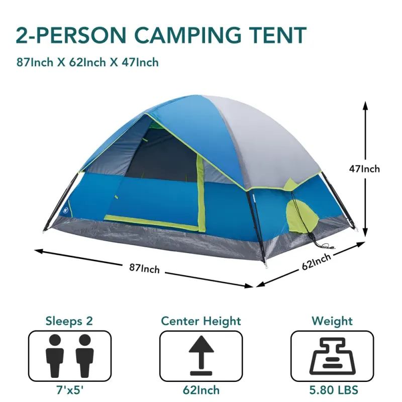 2&4 Person High Quality Camping Tent with Tent Fly β photo 4