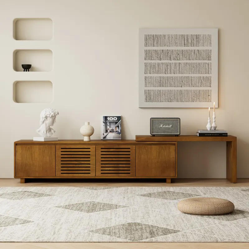63 Mid-century Modern Extendable TV Stand for TVs Up to 75