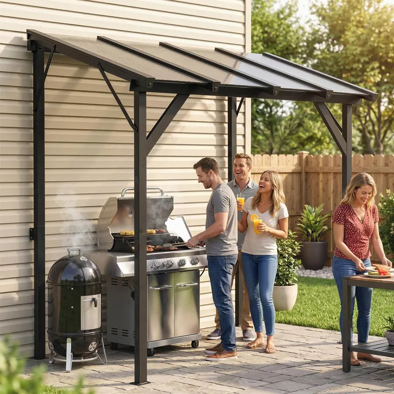 Hardtop Grill Gazebo β Lean-to BBQ Shelter with Polycarbonate β photo 2