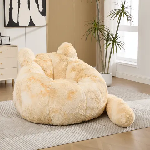 41.7'' W Boneless Single Sofa — Faux Fur Large Bean Bag