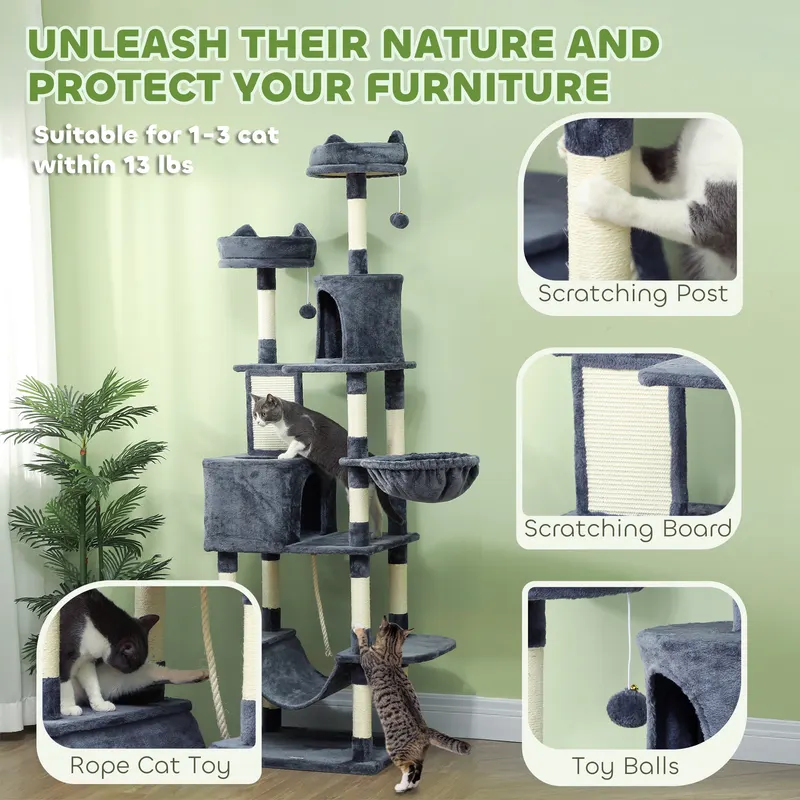 81" Cat Tree w/ Cat Scratching Posts — photo 8