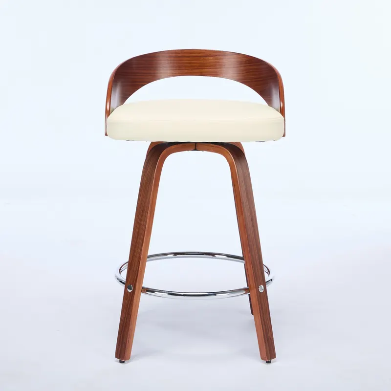 Bar Stools Set of 2 — Swivel Bar Height Stools with Low Back — photo 2