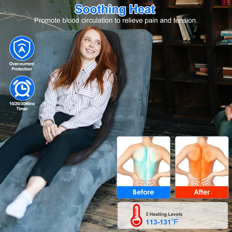 Full Body Massage Chair Pad with Heat Multifunctional Back β photo 8