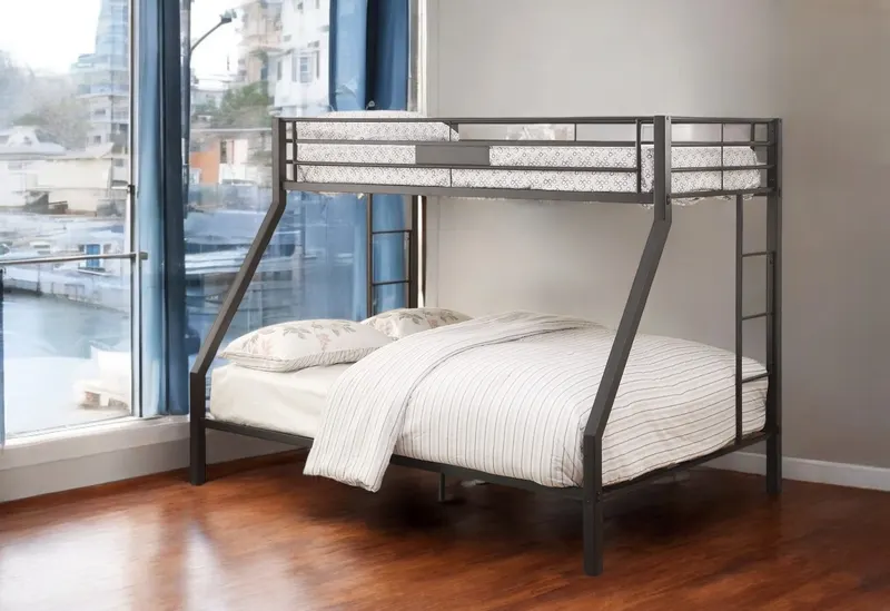 Limbra Sandy Black Finish Twin XL Queen Bunk Bed — photo 4