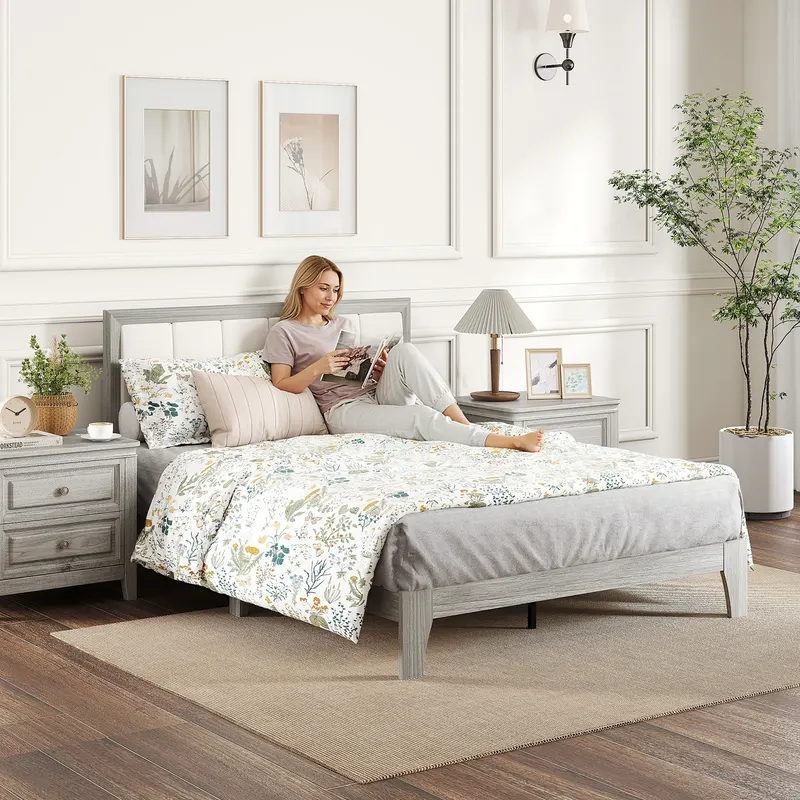 Full Bed Frame with Headboard Full Size Platform Bed Frame — photo 7