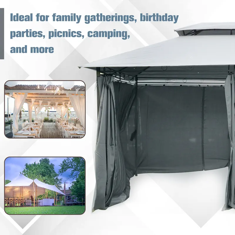 Outdoor Soft Top Gazebo Pergola with Curtains — photo 5