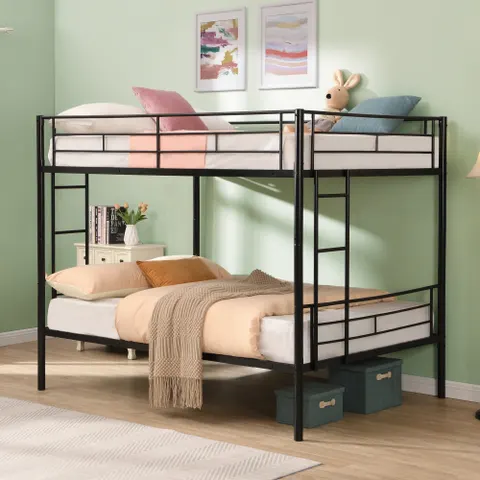 Full Over Full Metal Bunk Bed β No Box Spring Needed