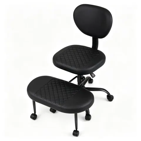Cross Legged Meditation Office Chair with 360 Rotatable Footrest