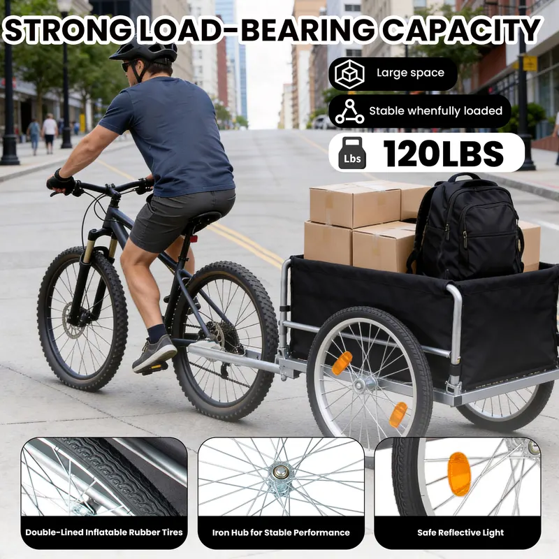 Foldable Bicycle Bike Cargo Trailer with 20 Wheels — photo 3