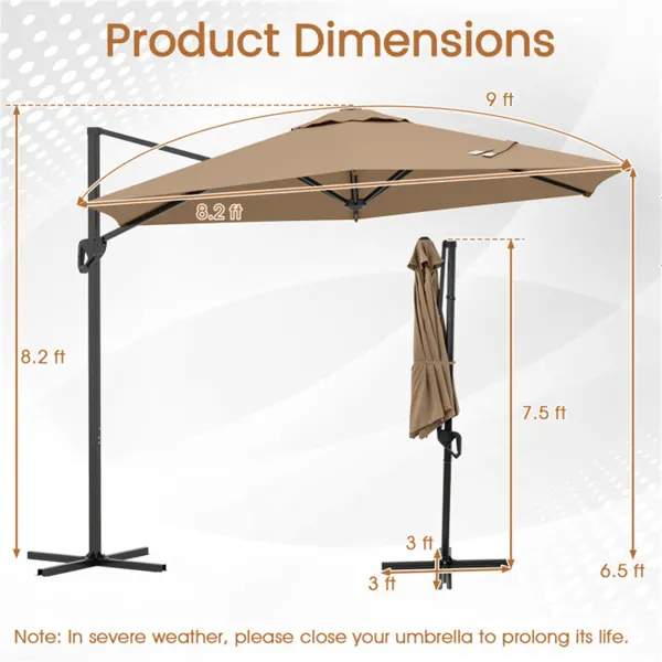 Cantilever Patio Umbrella — Double-tier Vented Offset Umbrella — photo 3